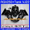 Body +Tank For SUZUKI VJ21 RGV250 88 89 90 91 92 93 307HM.4 RGV-250 VJ22 RGV 250 RIZLA blue frame 1988 1989 1990 1991 1992 1993 Fairing kit