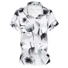 Summer Men's Shirt New Fashion Chinese Style Ink Print Short Sleeve Shirt Mens Clothes Trend Casual Flower Shirts Mens 7xl