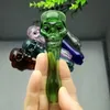 Glass Pipes Smoking Manufacture Hand-blown hookah Colored flat head concave ghost head glass pipe