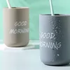 Mouthwash Cup Household Beverage Mug Plastic Water Cup Good Morning Solid Color Brushing Teeth Water Mug