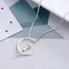 Nieuwe schattige kat maan vorm hanger ketting voor vrouwen goud zilver dier zilveren doos kettingen mode-sieraden cadeau