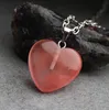 Mode Herz Opal Rock Naturstein Quarz Kristall Heilung Chakra Stein Anhänger Halskette Schmuck