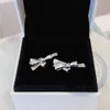 REAL 925 Sterling Silver Brilliant Bows Stud Earring Original Box For P Luxury Designer Women Studörhängen SET4548071