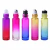 Exquisite 10-ml-Glasrollflasche mit Farbverlauf, Farbverlaufsrollerflasche mit Edelstahlkugel für ätherische Öle SZ440