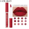 New Arrival Handaiyan 12 Kolor Długotrwały Wodoodporny Nawilżający Matowy Mistle Ciecz Szminka Makeup Lip Gloss