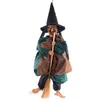 Halloween Decoration Hanging Witch Dolls LED Gadget Voice Control Prop Animated Ghost Scary Riding Broom Wall Hang Party Outdoor Home DecorationS Toys