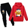 Teenmiro Cartoon Jeffy Kids Sport Suit Boys Clothing sets Girls Hooded Sweatshirt Pantalons Enfants