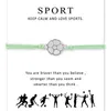 Cartão de prata do futebol do futebol Pulseira para Mulheres Meninas ajustável indicação amizade pulseiras com cartão