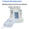 Portable 7 en 1 Hydra Microdermabrasion Eau Hydra Dermabrasion BIO Ultrasons RF Marteau Froid Spray D'oxygène 7 Couleurs PDT LED Masque Facial