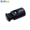 100pcs/Lot Cord Lock Stopper Plastic Barrel Sprel Toggle Black 28mm*14.5mm*11mm للأكياس/الملابس