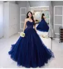 2022 New Sweetheart Ball Gown Prom Quinceanera Dress Vintage Blu Navy Applique in pizzo Ball Gown Formale Sweet 15 Abiti da festa B0606x1