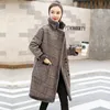 Damen-Wollmischungen für Frauen, kariert, dicker, Übergröße, modisch, lange Damen-Wintermäntel, Harajuku-Kleidung, warm, elegant, koreanischer Stil, lässig