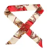 2018 Fashion Print Silk-liknande Scarf Kvinnor Bag Band Scarf Kvinna Hårband Dekoration Multipurpose Scarves D19011106