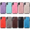 Étuis à rabat en cuir PU pour IPhone 11 12 Mini 13 Pro Max X XS XR XSMax 7 8Plus avec fentes pour cartes Couverture d'impression