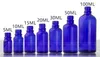 Botellas de spray de vidrio azul recargables 10 ml 15 ml 20 ml 30 ml 50 ml 100 ml Botella de aceite esencial con tapa de spray negro