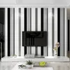 Dikey Çizgili Duvar kağıdı Ev Dekorasyonu İçin Salon Yatak odası Duvar Kaplamaları Metalik Siyah Gümüş Modern Lüks kağıt duvar kağıdı