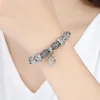Braccialetti d'argento antichi di modo 925 braccialetti braccialetto di perline di fascino del cuore di cristallo per le donne gioielli originali fai da te Gift324V