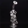 Hookahs 10Inches Recycler Dab Rig Unique Glass Bong with 14mm bowl Glass Smoking Pipes Global delivery