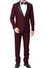 Cheap And Fine Shawl Lapel Groomsmen One Button Groom Tuxedos Men Suits Wedding/Prom/Dinner Best Man Blazer(Jacket+Pants+Tie) A01