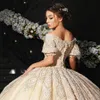 Champanhe vestido de baile vestidos de noiva apliques de renda trem da varredura fora do ombro país vestido de noiva custom made plus size robes de mariée