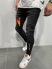 Jeans masculinos Reppunk Novos homens de rua elásticos Ripped jeans skinny slim fit jeans calças elásticas harém de moda de moda calça