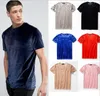 Hombres al por mayor 2019 verano para hombre diseñador camiseta estilo europeo terciopelo camiseta redondo cuello algodón manga corta masculina y femenina camisetas S-2XL