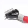 Pet Grooming Comb Tool 2 Sided Underrock Rake för katter Hundar Säker Dematering Pet Supplies Comb Hair Remover EEA1060