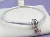 Authentic 925 Sterling Silver bracelet Bangle with LOGO Engraved for European Charms and Bead 10pcs/lot You can Mixed size Free ship