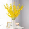 Желтый Искусственные цветы шелкового пластиковые цветочные свадебные украшения Поддельные цветы Домашнее украшение гостиницы Декор для вечеринок XD22456
