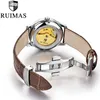 Ruimas luksusowy zegarek biznesowy mężczyźni automatyczny zegar mężczyźni Wodoodporny zegarek mechaniczny Top Brand Relogio Masculino Drop 327e