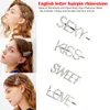 La più nuova forcina inglese lettera barrette strass lega personalità parola donne ragazze fermagli per capelli fermaglio per capelli accessori 40 stili