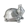 Cute Zinc Alloy Turtle Piggy Bank Figurines Vintage Pewter Finish Coin Saving Box Metal Crafts Gifts for Children