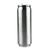 Hot Sale 500ml Cola Can avec couvercle et refroidisseur de paille Keeper Bouteille d'eau en acier inoxydable Tasse à café à double paroi