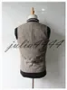 Brown Wool Herringbone Tweed Vests Custom Made Mens Suit Vest Slim Groom Vests Vintage Wedding Vest Plus Size British Waistcoat