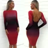 Yaz Elbise 2019 Bayan Zarif Sıkı Backless Uzun Kollu parti Bodycon İnce Mini Elbise Vestidos Robe Femme Renkli