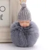Sleeping Baby Doll Brelbain Pompom Rabbit Fur Ball Samochód Key Chain Breloczek Kobiety Uchwyt Torba Wisiorek Urok Akcesoria Biżuteria Prezent