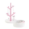 ddisplay abs arbre à chat rose bijoux affichage personnalisé bracelet blanc stockage organisateur glamour petites filles boucles d'oreilles bleu présentoir