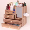 JUNEJOUR DIY Cosmetic Storage Box Träsmakeup Organiser smyckesbehållare Trä låda Organiser Handmade198n