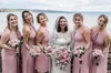 Zarif Pilelik Yüksek Boyun Şifon Nedime Elbise Anahtar Düğümü Ile Uzun Düğün Konuk Elbise Dantelli Bel Ölçüyor