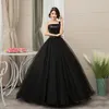 Black Ball Gown Gothic Wedding Dresses One Shoulder Corset Back Princess Floor Length Non White Vintage Colorful Bridal Gowns Sale