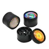 Herb Grinder 3D Crystal Sticker Zinc Alloy 3 Layers 30mm Metal Herb Grinders Tobacco Spice Crusher 2 Size Colorful Pattern