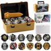 Gold Edition 12 Pieces Beyblade Burst Bey Beade Gold Edition Gyro Storage Box Gyro Set Burst Gyro Bayble Schiuma Pressione per bambini Giocattoli