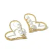 Yhpup doux élégant coeur boucles d'oreilles géométrique 2020 femmes strass breloque boucles d'oreilles Oorbellen pour femme fête cadeau