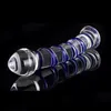 Isicles Sapphire Spiral Glass Dildo Big Ball Crystal Butt Plug Vagina and Anals Sex Toys Female Male Masturbation Products