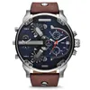 Relógios de grife masculinos com mostrador grande relógio casual de quartzo couro aço inoxidável pulseira relógio Montres Homme