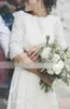 2019 Nowy Zaprojektowany Czeski Krótki Koronki Lato Długość Herbaty Suknia Weddingowa Styl Western Bridal Suknia Custom Made Plus Size