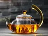 Resistente ao calor vidro Teapots com filtro e Warped Handle Flower Chinese Coffee vidro Tea Pot Blooming