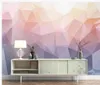 Nowoczesna tapeta do salonu Nowoczesny minimalistyczny purpurowy solidny geometryczny tło ściany