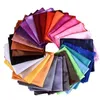 Klassiska solida färger 90 cm Big Imitation Silk Scarves Satin Square Wrap Women Shawl 34 Färg grossist