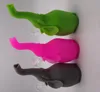 DHL glow in the dark Elephant silicone Pipes with glass bowl Silicone Oil Rigs bong Hookahs For Smoking Pipes 6 colour Food Grade